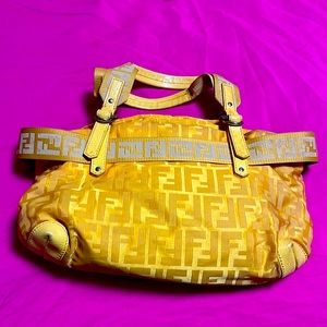 yellow FENDI tote bag